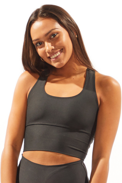 Soft Compression Black Bra Crop