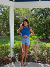 Load image into Gallery viewer, Mykonos Blue Dream Crop Top