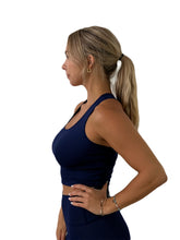 Load image into Gallery viewer, Soft Compression Navy Bra Crop