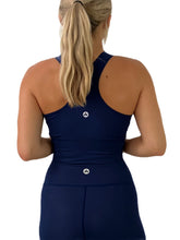 Load image into Gallery viewer, Soft Compression Navy Bra Crop