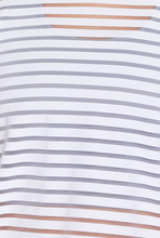 Load image into Gallery viewer, Striped Mesh Black Long Sleeve Crop Top