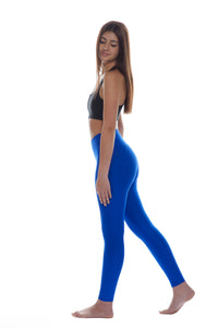 Women's Royal Blue Calf-Length Sports Leggings - Stay Comfortable