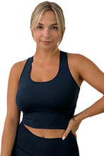 Load image into Gallery viewer, Soft Compression Navy Bra Crop
